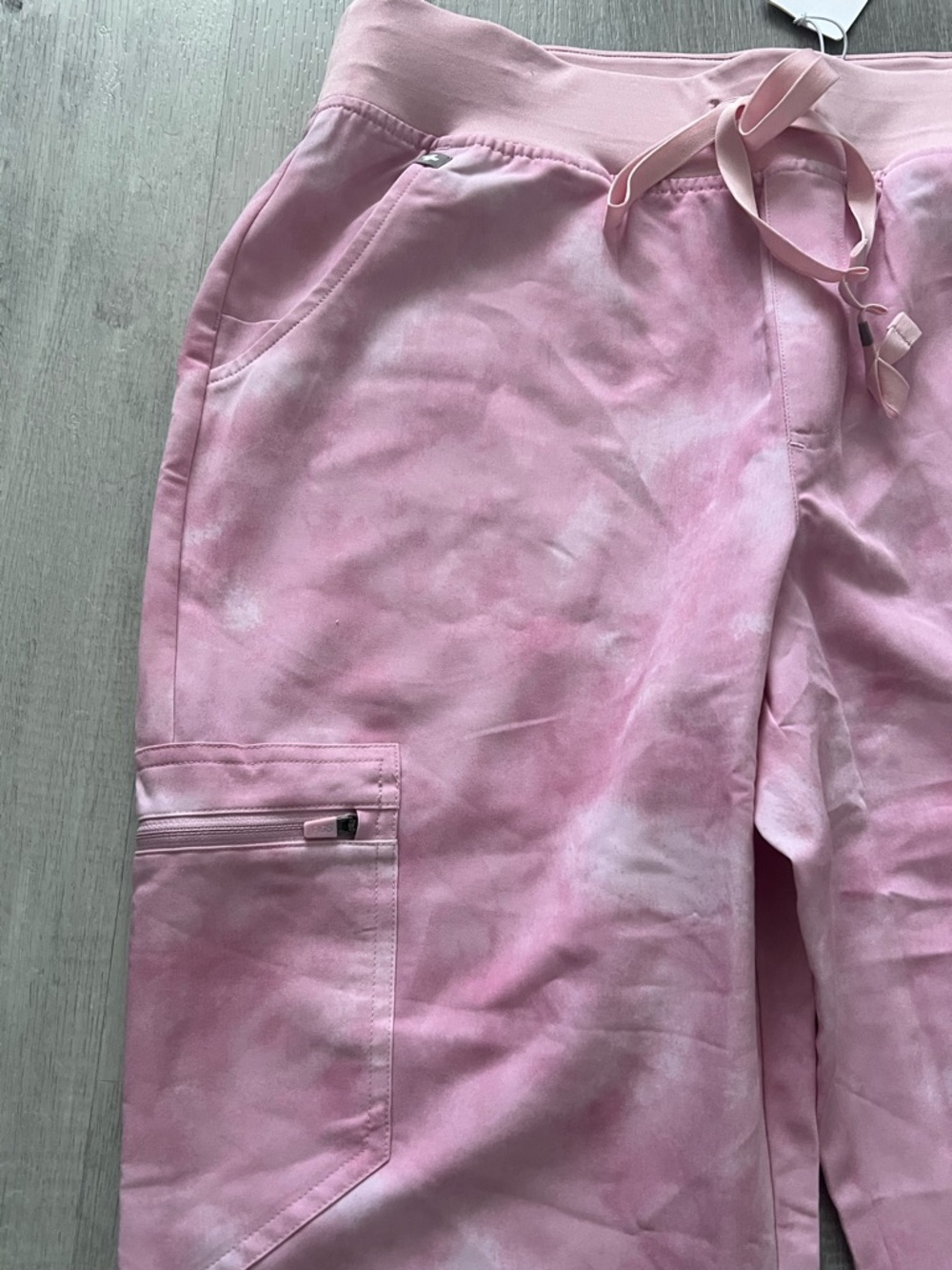 NWT Figs Pink Tie-Dye Jogger Scrub Pants - Picture 2 of 7